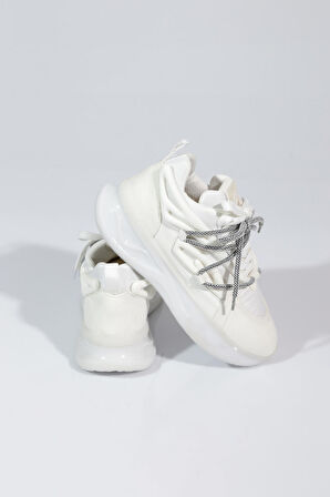 Dgn B1014 Kadin Kalin Taban Bağcikli Sneakers Ayakkabi