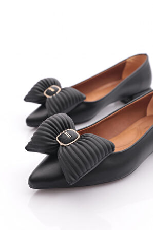 Dgn 2898 Kadin Fiyonk Detayli Sivri Burun Babet