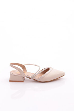 Dgn K588 Kadin Sivri Burun Silver Taşli Babet