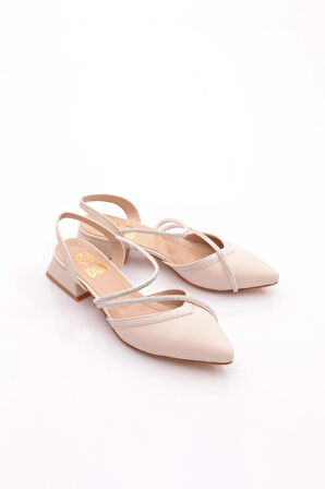 Dgn K588 Kadin Sivri Burun Silver Taşli Babet