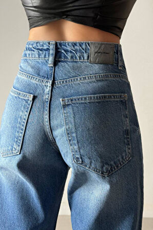 Lacarino 7650 Baggy Flare Kadın Jean Pantolon