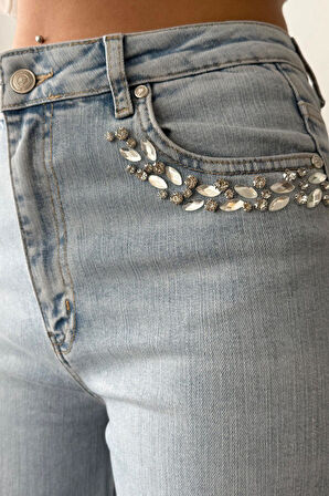 Lacarino 7984 Wide Leg Kadın Jean Pantolon