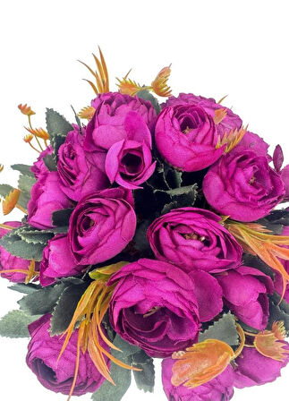 Yapay Çiçek Krem Antik Saksıda Mor Erengül 23cm