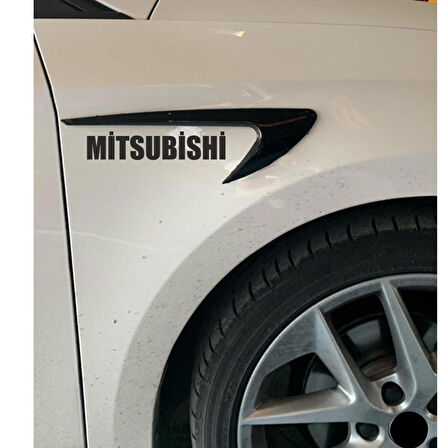 Mitsubishi Lancer için Yan kapı ve Çamurluk uyumlu havalandırma görünümlü marka yazılı aksesuar set