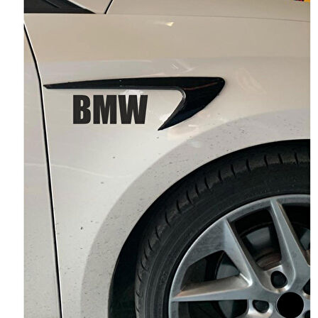 Bmw E60 için Yan kapı ve Çamurluk uyumlu havalandırma görünümlü marka yazılı aksesuar set