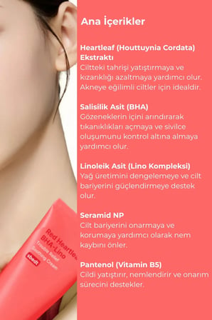 Sungboon Red Heartleaf BHA-Lino Relief Cream - Yatıştırıcı Krem