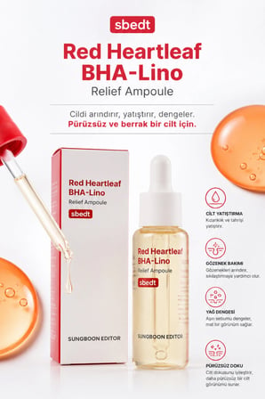 Sungboon Red Heartleaf BHA-Lino Ampul - Dengeleyici Ampul 10ml