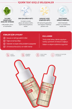 Sungboon Red Heartleaf BHA-Lino Ampul - Dengeleyici Ampul 10ml