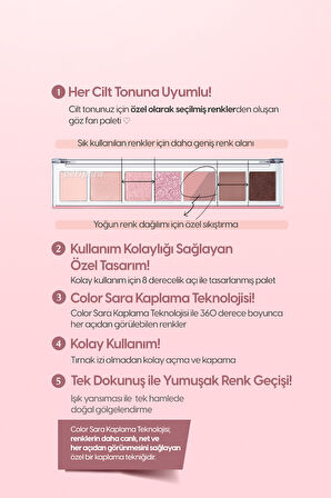 5 Farklı Dokulu Far Paleti PERIPERA All Take Mood Palette 006 I'm The Mauve Queen Around Here