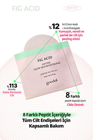 İncir Asidi İçeren Cilt Bakım Pedi (25 Adet) GOODAL Fig Acid Peptide Glow Skin Booster Pad