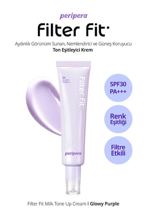 Işıltılı, Ton Eşitleyici Krem PERIPERA Filter Fit Milk Tone Up (004 Glowy Purple) SPF30 PA++