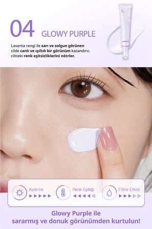 Işıltılı, Ton Eşitleyici Krem PERIPERA Filter Fit Milk Tone Up (004 Glowy Purple) SPF30 PA++