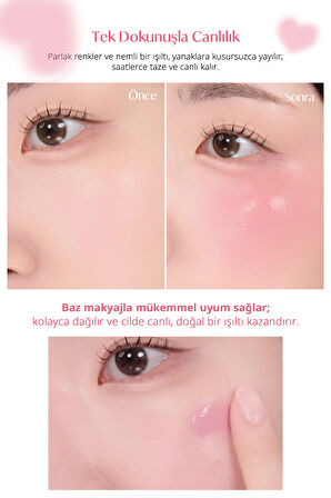 İnce Yapılı, Ciltle Bütünleşen, Pigmentli Likit Allık PERIPERA Syrupy Tok Cheek (03FriendshipMauve)