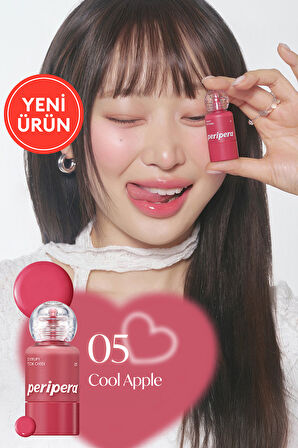 İnce Yapılı, Ciltle Bütünleşen, Pigmentli Likit Allık PERIPERA Syrupy Tok Cheek (05 Cool Apple)