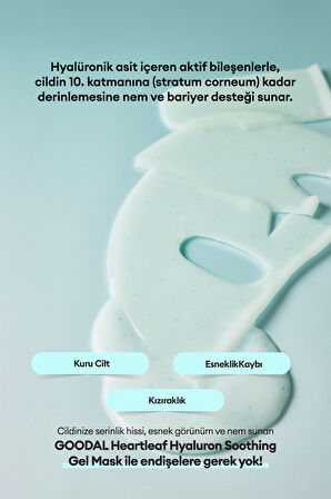 Nem ve Serinlik Hissi Sunan Kolajen İçerikli Jel Maske GOODAL Heartleaf Hyaluron Soothing Gel Mask
