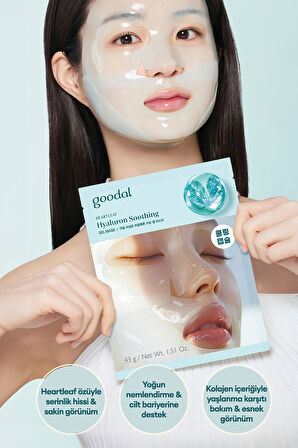 Nem ve Serinlik Hissi Sunan Kolajen İçerikli Jel Maske GOODAL Heartleaf Hyaluron Soothing Gel Mask