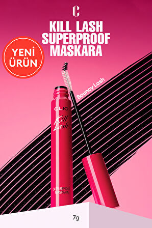 Kirpiklere Hacim Veren, Suya Dayanıklı Maskara CLIO Kill Lash Superproof Mascara (20 Bouncy Lash)