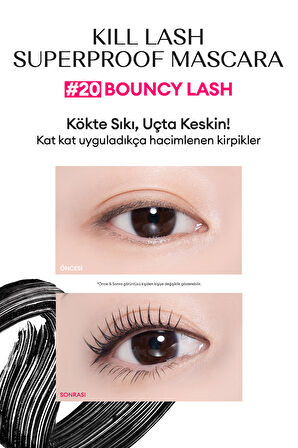 Kirpiklere Hacim Veren, Suya Dayanıklı Maskara CLIO Kill Lash Superproof Mascara (20 Bouncy Lash)