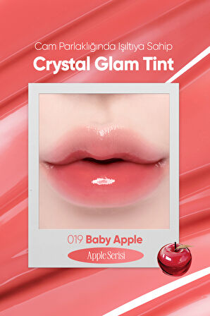 Yapışkanlık Hissi Vermeyen Yoğun Işıltılı Tint CLIO Crystal Glam Tint (19 Baby Apple) Apple Series