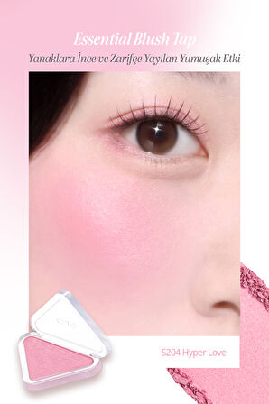 Katmanlanabilir Yumuşak Dokulu Işıltılı Bitiş Sunan Allık CLIO Essential Blush Tap (S204 Hyper Love) 