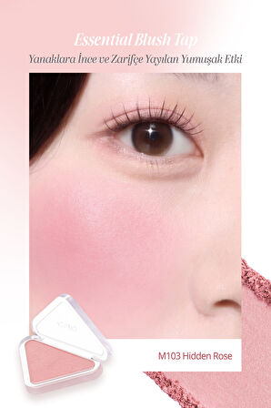 Katmanlanabilir Yumuşak Dokulu Yarı Mat Bitiş Sunan Allık CLIO Essential Blush Tap (M103 Hidden Rose) 