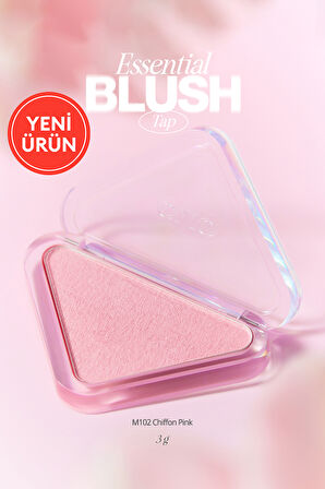 Katmanlanabilir Yumuşak Dokulu Yarı Mat Bitiş Sunan Allık CLIO Essential Blush Tap (M102 Chiffon Pink)