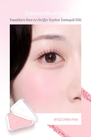 Katmanlanabilir Yumuşak Dokulu Yarı Mat Bitiş Sunan Allık CLIO Essential Blush Tap (M102 Chiffon Pink)
