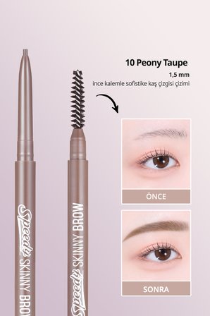 Ultra İnce Uçlu, Doğal Görünüm Veren Kaş Kalemi PERIPERA Speedy Skinny Brow (10 Peony Taupe)