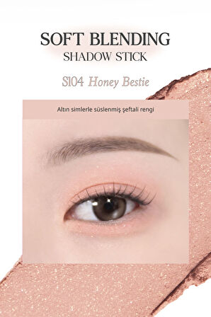 Kremsi, Kolayca Uygulanan ve Sabitlenen Fırçalı Kalem Far CLIO Soft Blending Shadow Stick (S104)