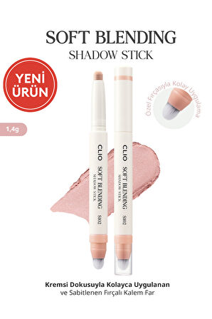 Kremsi, Kolayca Uygulanan ve Sabitlenen Fırçalı Kalem Far CLIO Soft Blending Shadow Stick (S102)