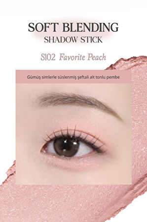 Kremsi, Kolayca Uygulanan ve Sabitlenen Fırçalı Kalem Far CLIO Soft Blending Shadow Stick (S102)