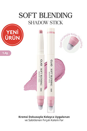 Kremsi, Kolayca Uygulanan ve Sabitlenen Fırçalı Kalem Far CLIO Soft Blending Shadow Stick (S101)
