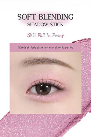 Kremsi, Kolayca Uygulanan ve Sabitlenen Fırçalı Kalem Far CLIO Soft Blending Shadow Stick (S101)