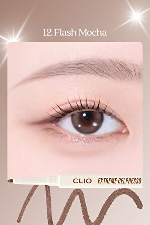 Suya Dayanıklı, Gün Boyu Kalıcı Kalem Eyeliner CLIO Extreme Gelpresso Pencil Liner (12 Flash Mocha)