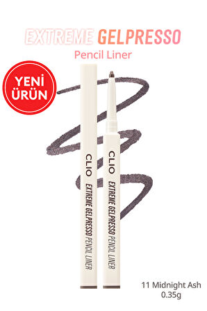 Suya Dayanıklı, Gün Boyu Kalıcı Kalem Eyeliner CLIO Extreme Gelpresso Pencil Liner (11 Midnight Ash)