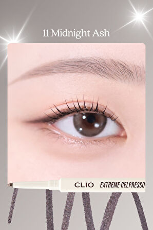 Suya Dayanıklı, Gün Boyu Kalıcı Kalem Eyeliner CLIO Extreme Gelpresso Pencil Liner (11 Midnight Ash)