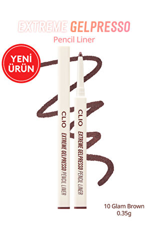 Suya Dayanıklı, Gün Boyu Kalıcı Kalem Eyeliner CLIO Extreme Gelpresso Pencil Liner (10 Glam Brown)