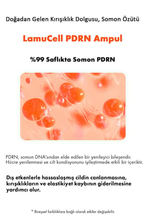 LamuCell PDRN Yaşlanma ve Kırışıklık Karşıtı Bakım Ampulü 50 ml %99 Saflıkta Somon