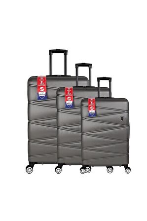 Yefa Dayanıklı Unisex 4 Tekerlekli 3'lü Set Plastik Valiz Seti