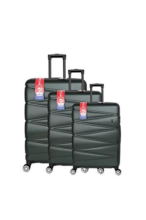 Yefa Dayanıklı Unisex 4 Tekerlekli 3'lü Set Plastik Valiz Seti