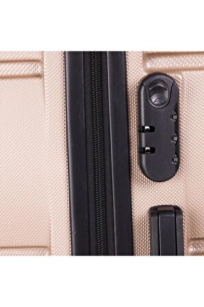 Yefa Dayanıklı Unisex 4 Tekerlekli 3'lü Set Plastik Valiz Seti