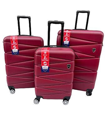 Yefa Dayanıklı Unisex 4 Tekerlekli 3'lü Set Plastik Valiz Seti