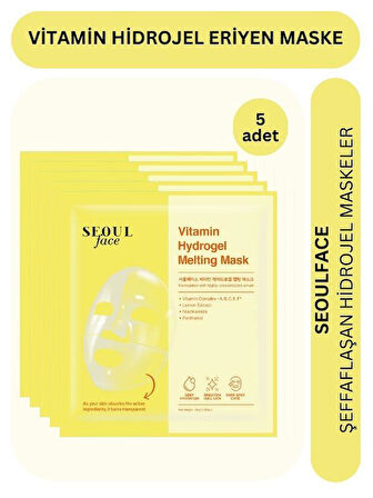 Dermal Seoulface Vitamin Hydrojel Şeffaflaşan Eriyen Maske 34g 5 Adet