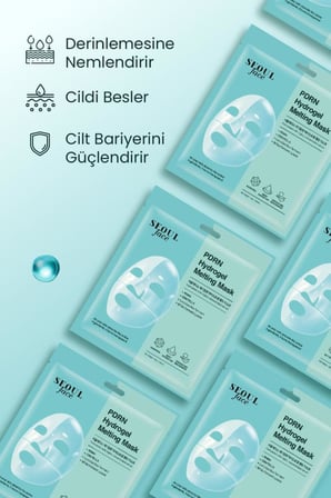 Dermal Seoul Face PDRN Hydrojel Melting Maske Derin Nemlendirici Cilt Onarıcı Şeffaf Jel Maske 34 gr. 10 Adet
