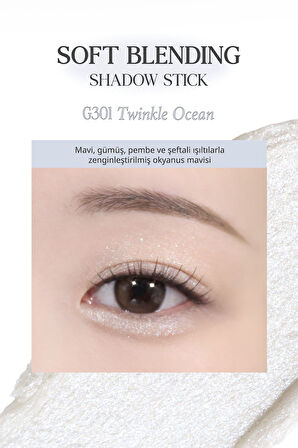 Kremsi, Kolayca Uygulanan ve Sabitlenen Fırçalı Kalem Far CLIO Soft Blending Shadow Stick (G301)