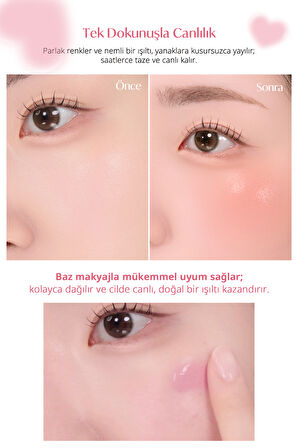 İnce Yapılı, Ciltle Bütünleşen, Pigmentli Likit Allık PERIPERA Syrupy Tok Cheek (08 SyrupGrapefruit)