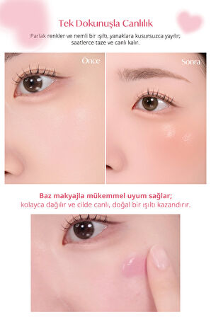 İnce Yapılı, Ciltle Bütünleşen, Pigmentli Likit Allık PERIPERA Syrupy Tok Cheek (06 Nutty Milktea)