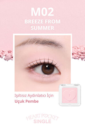 Kişiselleştirilebilir Mat Tekli Far PERIPERA Heart Pocket Single (M02 Breeze From Summer)