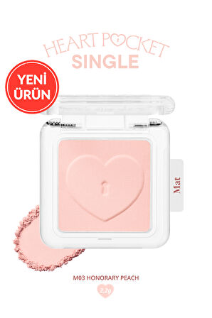 Kişiselleştirilebilir Mat Tekli Far PERIPERA Heart Pocket Single (M03 Honorary Peach)
