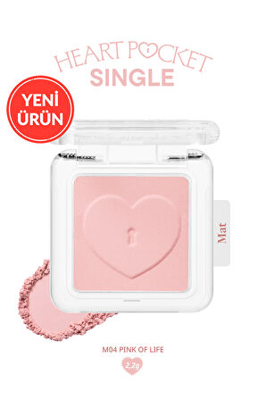 Kişiselleştirilebilir Mat Tekli Far PERIPERA Heart Pocket Single (M04 Pink Of Life)
